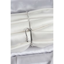 Youday Accessories Gümüş Renk Zirkon Taşlı Sıralı Damla Model Asansörlü Kadın Bileklik