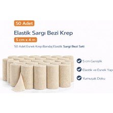 Bezos Elastik Sargı Bezi Krep 5 cm x 4 M 50 Adet Esnek Krep Bandaj Elastik Sargı Bezi Seti