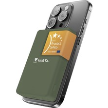 Varta Power Bank 5.000MAH, Powerbank Magnetico, Mag Pro Power On Demand, Caricabatterie Portatile Con USB C, Compatibile Con Magsafe E Qi Standard (Per Compatibilità Con iPhone E Android), Verde