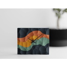 Tüyak Production Geometrik Dokulu Masa Saati | Voronoi Modern Dekoratif Saat - Lacivert