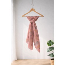 Defne Apollon İpekçilik Ipek - Pamuk Ecoprint Fular 26 x 150 cm KARMA22