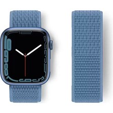 MarkEntegra Newface Apple Watch 38MM Hasırlı Cırtcırtlı Kordon - Mavi