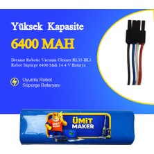 Ümit Maker Dreame Robotic Vacuum Cleaner Rls5-Bl1 Robot Süpürge 6400 Mah 14.4 V Batarya – Orjinal Uyumlu Uzun Ömürlü, Yüksek Performans Pil
