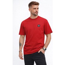 Erkek Basic Tişört Regular Fit Bisiklet Yaka Minimal Logo