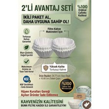 Bunn 2'li Avantaj Seti - Endüstriyel Kahve Filtresi 1000 Adet - Yüksek Kaliteli Kalın Kağıt - 25X11 cm