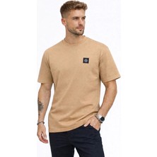 Erkek Basic Tişört Regular Fit Bisiklet Yaka Minimal Logo
