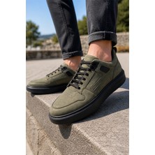 Zueofficial Erkek Hakiki Nubuk Deri Haki Sneaker – Şık Günlük Spor Ayakkabı