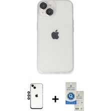 Pileli Store Pilelistore™ iPhone 14 Kılıf Ufuk Minimal Özel Seri - Şeffaf Royal Nano Ekran Koruyucu + Shine Kamera Lens - Sh