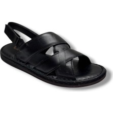 Cakgo 241-26 Hakiki Deri Ultra Soft Çapraz Bant Anatomik Erkek Sandalet