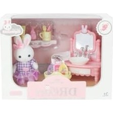 MarkEntegra 6621 5 Bay Dream Mini Tavşan Lavabo Seti Oyuncak Figür Banyo Aksesuarları 3 Yaş Üzeri