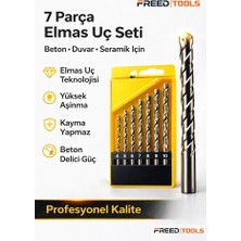 Freed Tools 7 Parça Elmas Uç Matkap Seti Beton Duvar Seramik Delme Uçları 4-10 mm
