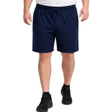 Battal Moda Battalmoda Erkek Büyük Beden Lacivert Iki Iplik Cep Fermuarlı Şort 3xl-4xl-5xl-6xl-7xl-8xl