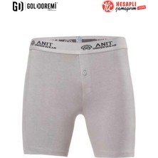 Gd Goldoremi Premium Erkek Esnek Likralı Pamuklu Rahat Kalıp Düğmeli Paçalı Uzun Tekli Boxer