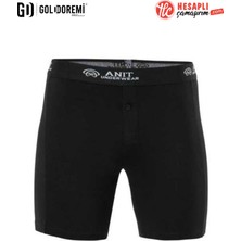 Gd Goldoremi Premium Erkek Esnek Likralı Pamuklu Rahat Kalıp Düğmeli Paçalı Uzun Tekli Boxer