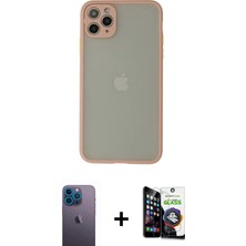 Pileli Store Pilelistore™ iPhone 12 Pro Max Kılıf Ahenk Çizgi Serisi - Şeffaf Temperli Cam Ekran Koruyucu + Neon Fosforlu Kamera Lens - Mı