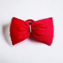 ALS Tasarım Dünyası Kırmızı Renk Kenarları Kristal Taşlı Saç Tokası