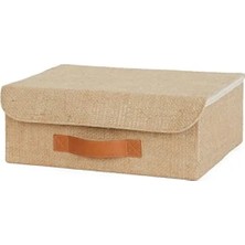 Calperia 30X23X11 cm Jüt Kapaklı Çekmece Içi Organizer Kutu