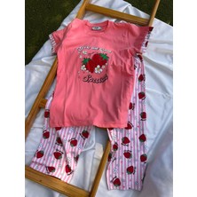 bebexy Çilek Desenli Pembe Pijama Takımı