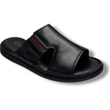 Cakgo 163-26 Hakiki Deri Ultra Soft Geniş Bant Anatomik Erkek Terlik 40-47