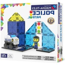 Calperia 20 Parça Polis Temalı Magnatiles Seti, Eğlenceli Yapı Oyunu