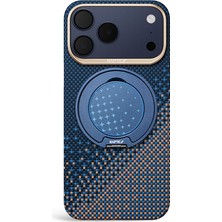 iPhone 17 Pro Max Kılıf Raptic 2in1 Bundle Kit Aramid Skin Serenity Serisi Stand ve Kapak Lacivert
