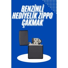 Nevamel Doldurulabilir Siyah Benzinli Çakmak Metalik