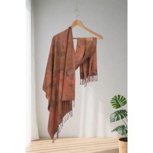 Defne Apollon İpekçilik %100 Ipek El Dokuması Ecoprint - Doğal Baskı Şal 73 x 170 cm 1212