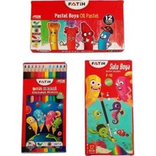 Fatih 12'li Kuru Boya +Sulu Boya+ Pastel Boya