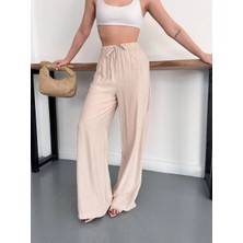 Vess Moda Beli Lastikli Geniş Paçalı Palazzo Pantolon