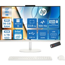 Hp Omnistudio 24-CU0011NT Intel Core 5 120U 5.0 Ghz 96GB Ddr5 4tb SSD Windows 11 Pro 23.8" Fhd (1920 x 1080) 100HZ IPS Beyaz All In One Bilgisayar HPD61Z2EAP32+ Zetta Bellek