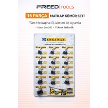 Freed Tools Matkap Sipiral Hilti El Aletleri Kömür Seti 16 Parça Matkap Kömürü Set