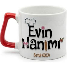 Desene Bak Evin Hanımı Yazılı Kupa Bardak - Komik Tasarım Baskılı Seramik Hediye Kupa Bardak