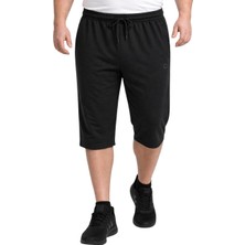 Battal Moda Battalmoda Erkek Büyük Beden Siyah Iki Iplik Cep Fermuarlı Kapri 3xl-4xl-5xl-6xl-7xl-8xl