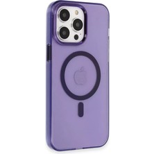 MarkEntegra Newface Iphone 14 Pro Kılıf Tron Şeffaf Magsafe Kapak - Derin Mor