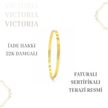 Victoria 10 gr Yatırımlık Altın 3 mm Kibrit Çöpü Bilezik  Sertifikali– 22 Ayar Damgalı– Faturalı– Iade Hakkı