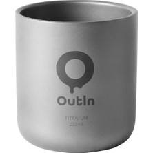 Outin Outın Saf Titanyum Çift Duvarlı Premium Kahve Kupası 220ML