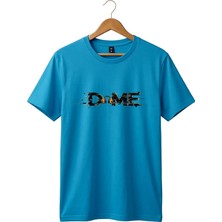 Widi Unisex Müzik Temalı Dome Yazılı Kulaklık Figürlü Glitch Tasarım Sokak Stili %100 Pamuk Basic T-Shirt