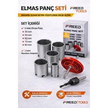 Freed Tools Elmas Delik Açma Seti 6 Parça – Fayans, Granit, Beton Uyumlu Panç Uç Seti