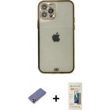 İlk El Grup Pilelistore™ iPhone 12 Pro Max Kılıf Eksen Minimal Koleksiyonu - Siyah 6d Mat Seramik Hayalet Nano Ekran Koruyucu + Metal Kamera Lens Koruma Cam - Gd