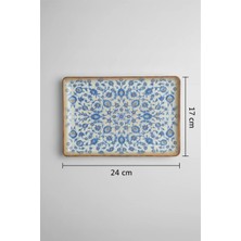 12'li Flora Dikdörtgen Kayık Tabak 24.17CM Dijital Tiara-A Rinart