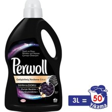 Perwoll 3 Lt Sıvı Çamaşır Deterjanı Siyah Doku 50 Yıkama Hassas Kumaşlar İçin Ultra Temizlik