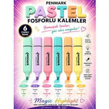Anı Ofis Kırtasiye 6'lı Pastel Fosforlu Kalem Seti - Soft Pastel Tonlar - Kesik Uçlu 1-5 mm Işaretleme Kalemi