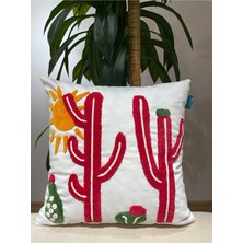 Rolivs Kaktora Dekoratif Kırlent Kılıfı 47X47 cm Fermuarlı Yıkanabilir (NK1560)