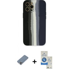 Pileli Store Pilelistore™ iPhone 12 Pro Max Kılıf Yadigar Çizgi - Şeffaf Royal Nano Ekran Koruyucu + Metal Kamera Lens Koruma Cam - Gs