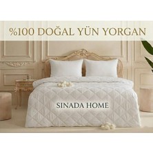 Sinada Klasik Yün Yorgan | 200×220 cm | Çift Kişilik %100 Merinos Kuzu Yünü