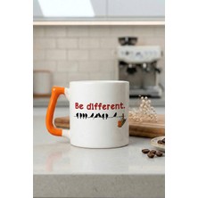 Desene Bak Be Different Yazılı Kupa Bardak - Motivasyon Tasarım Baskılı Seramik Hediye Kupa Bardak