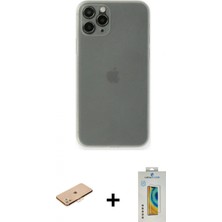 İlk El Grup Pilelistore™ iPhone 11 Pro Kılıf Yadigar Yansıma Serisi - Siyah Polymer Nano Ekran Koruyucu + Renkli Kamera Lens Koruma Cam - Tu