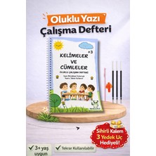 NimbooKid Kelime ve Cümleler Yazı Kitabı Sihirli Uçan Kalemli Oluklu (Kabartmalı) Eğitici Kitap
