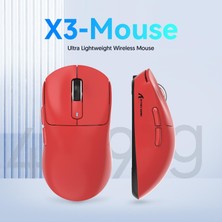 Attack Shark X3 Superlight Kablosuz Gaming Mouse – 49G Ultra Hafif Fare, 26000 Dpı Pixart PAW3395 Sensör, Bt/2.4g/kablolu Üçlü Mod, 200 Saat Pil Ömrü, Ptfe Ayaklar, Pc/xbox/ps/mac – Red