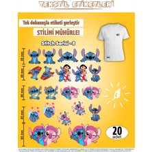 Agg Reklam Ütü ile Yapışan Kıyafet Etiketi Stitch Serisi -8  20LI Set